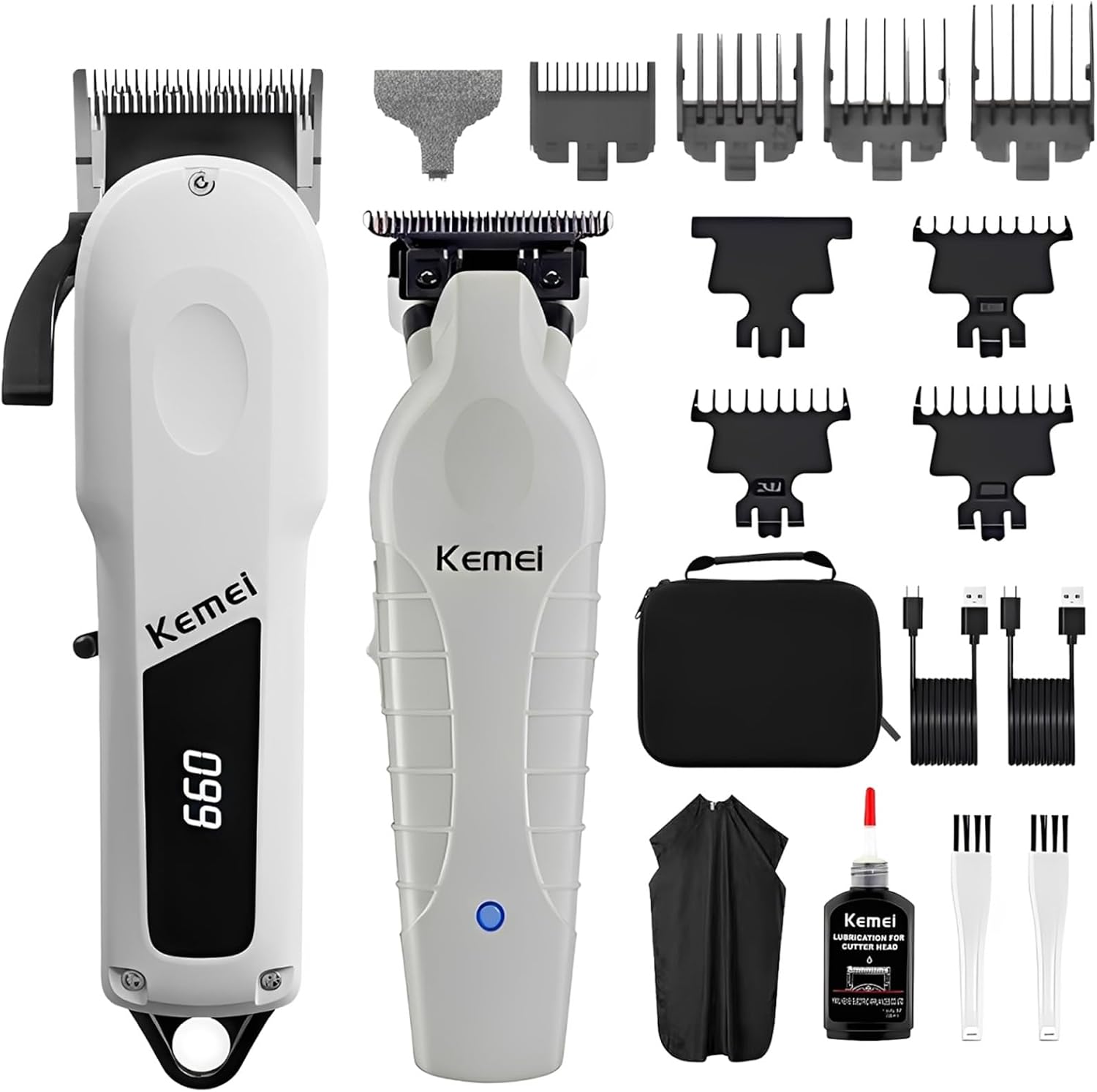 Zero Gapped T Blade Hair Trimmer - KEMEI – Conjunto profissional de 2