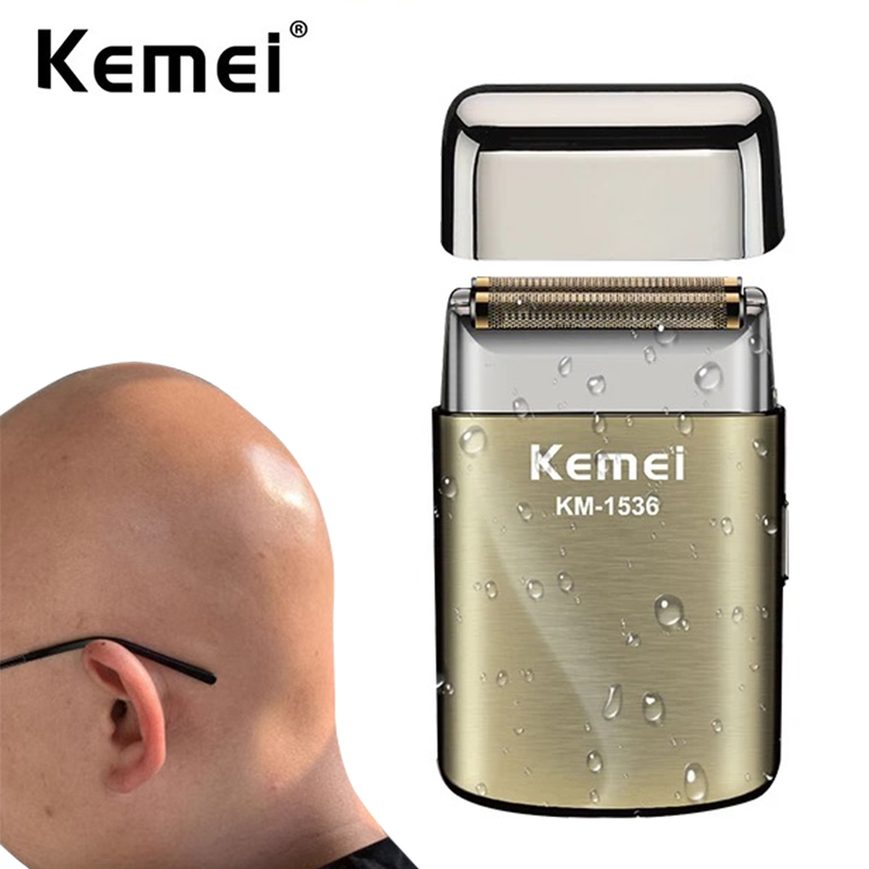 Foil Shaver Cordless Electric Bald Head - Kemei-Barbeador profissional para homens, barbeador elétrico