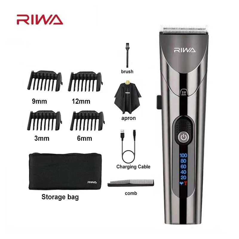 Cordless Hair Clippers Professional Barber - Riwa-cortadores elétricos profissionais do cabelo, aparador