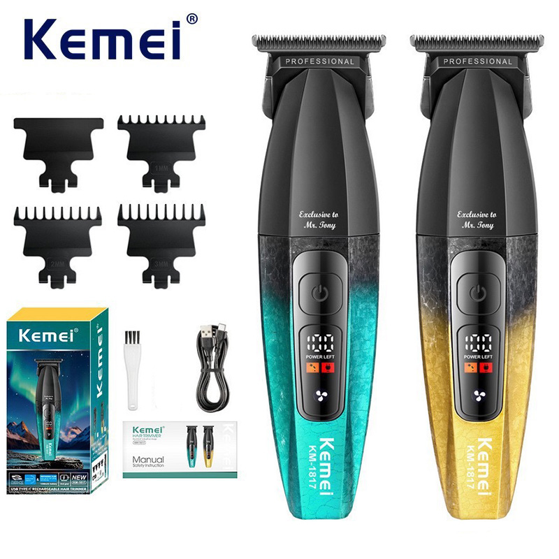 Zero Gapped T Blade Hair Trimmer - Kemei 1817 zero lacunas aparador de