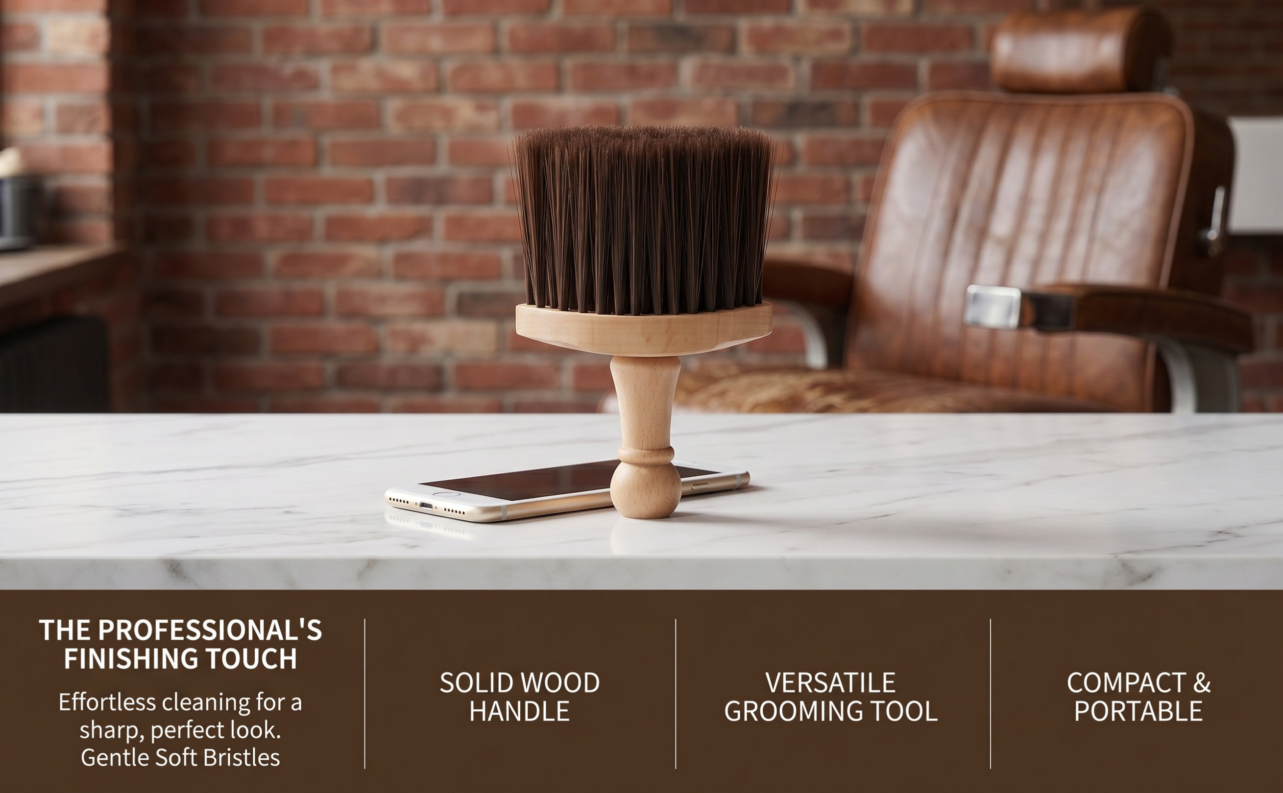 Neck Duster Brush Barber Salon - Escova para barba com cerdas macias,