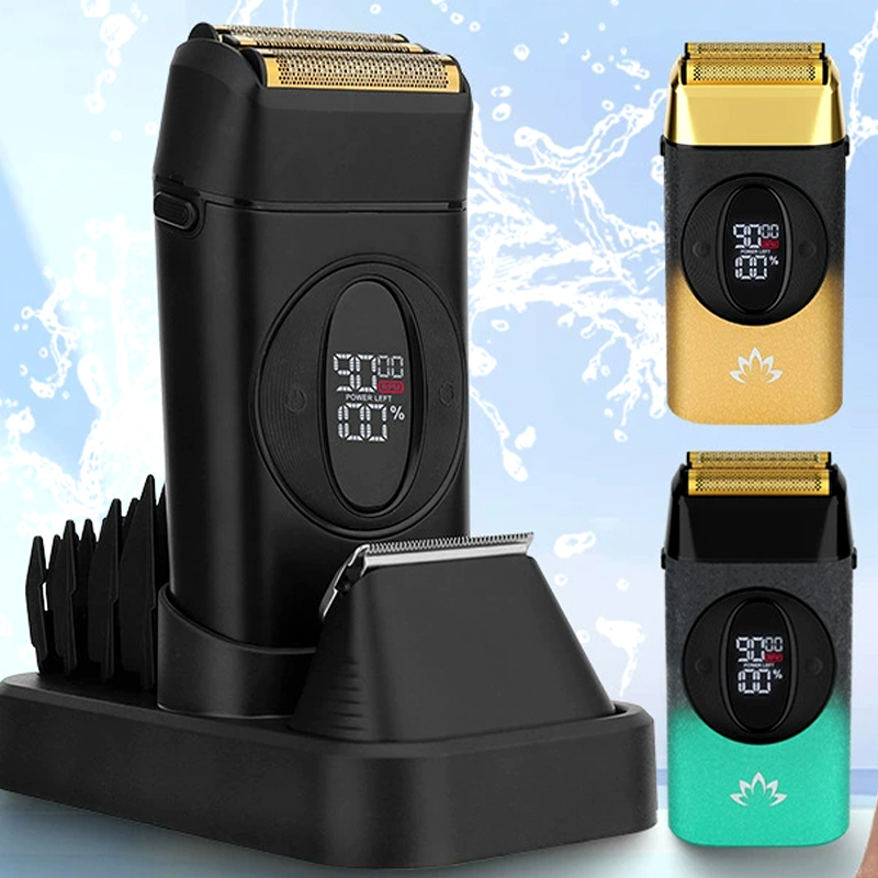 Foil Shaver Cordless Electric Bald Head - Barbeador elétrico 2 em 1, aparador