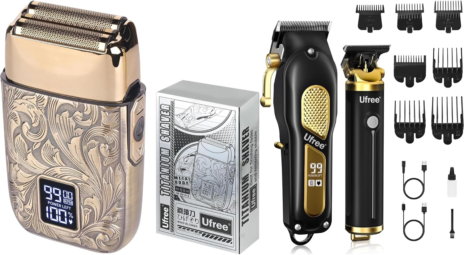 Foil Shaver Cordless Electric Bald Head - Conjunto profissional de máquinas de corte