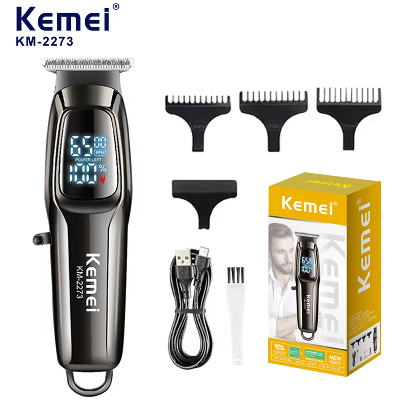 Cordless Hair Clippers Professional Barber - Kemei KM-2273 recarregável máquina de cortar