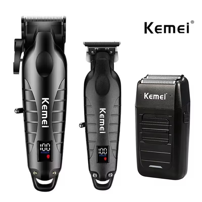 Cordless Hair Clippers Professional Barber - Kit de máquina de cortar cabelo