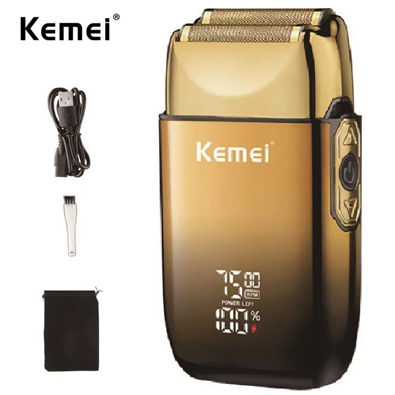 Foil Shaver Cordless Electric Bald Head - Máquina de Barba Elétrica Kemei para