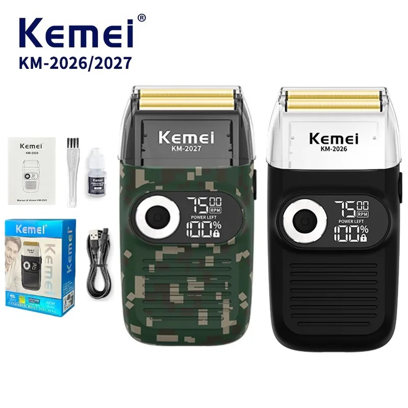Foil Shaver Cordless Electric Bald Head - Kemei 2026 2027 Máquina de Barbear