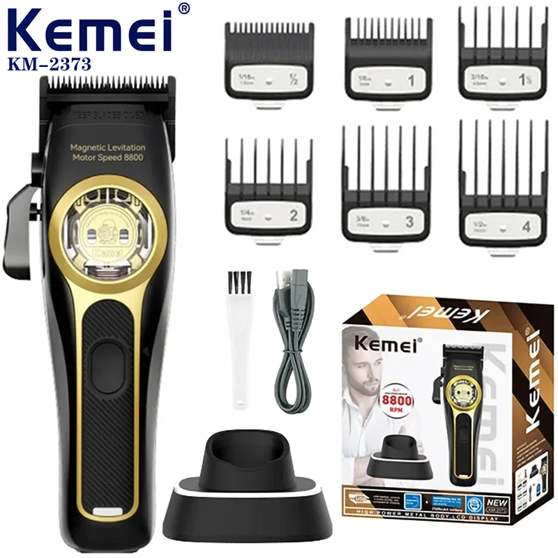 Cordless Hair Clippers Professional Barber - Kemei KM-2373Máquina de cortar cabelo com