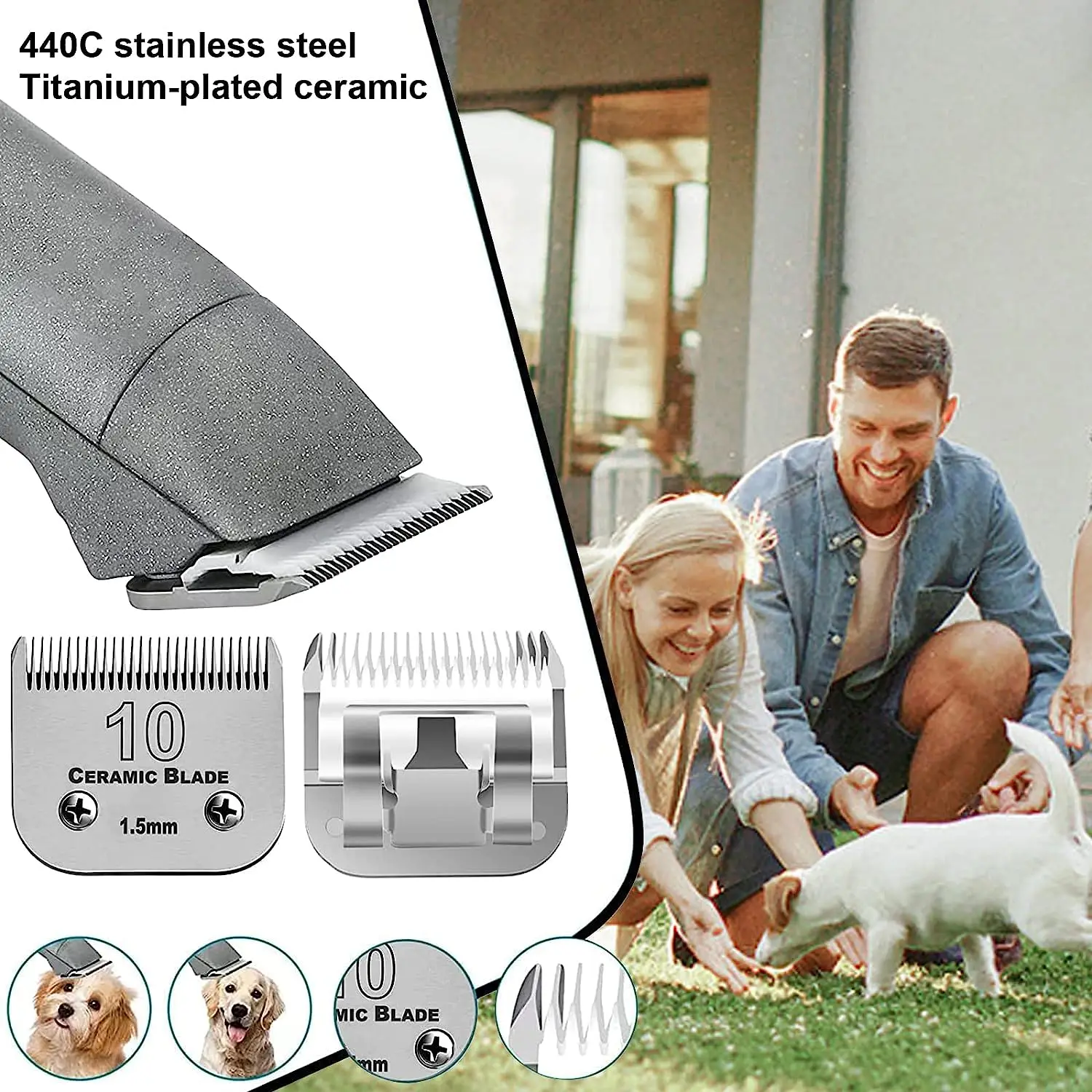 10/15/30/40/4FC/5FC/7FC/3-3/4F - Hair Clipper Ceramic Blade Replacement avaliação e preço