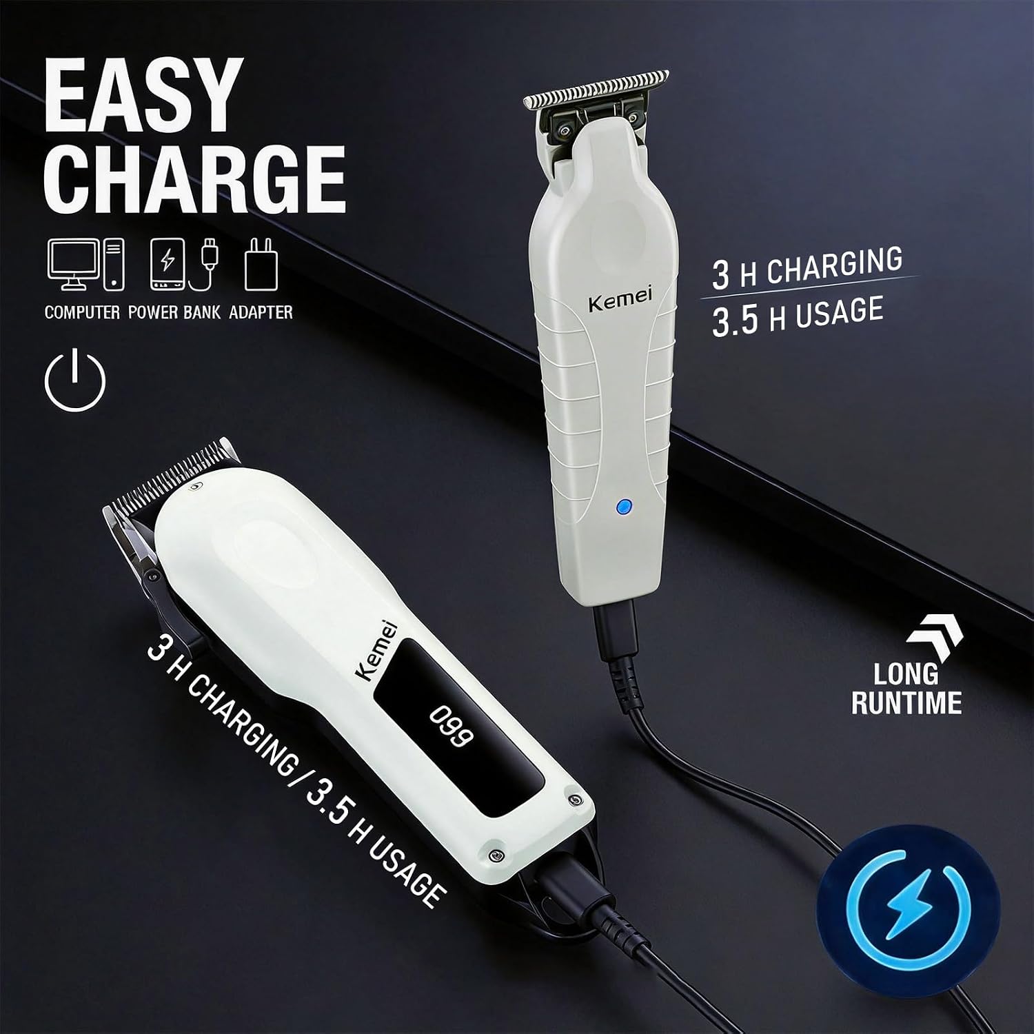 KEMEI – Conjunto profissional  - Zero Gapped T Blade Hair Trimmer avaliação e preço