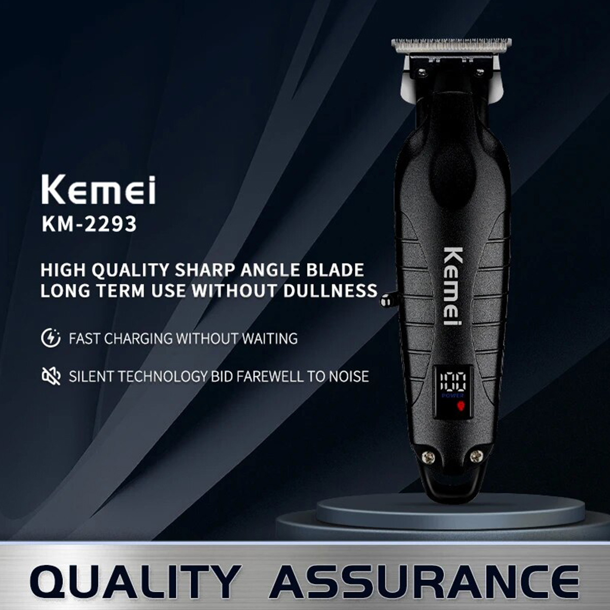 Kemei-DLC T-Blade Acabamento P - Zero Gapped T Blade Hair Trimmer avaliação e preço
