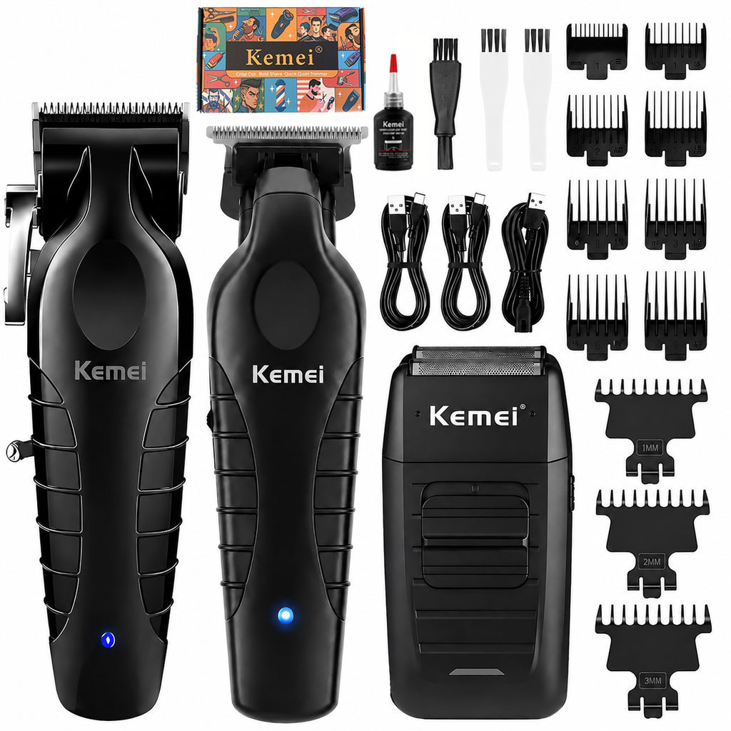 Kemei KM-2296+KM-2299+KM-1102, - Zero Gapped T Blade Hair Trimmer avaliação e preço