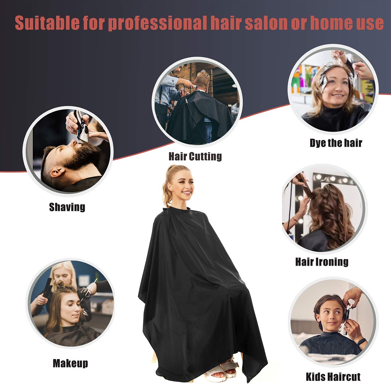 Avental de Barbeiro Impermeáve - Barber Cape Waterproof Hair Cutting avaliação e preço