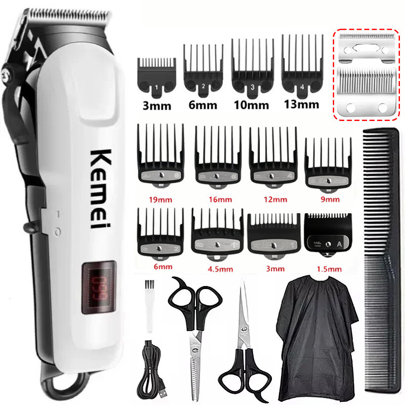 Kemei máquina de corte de cabe - Cordless Hair Clippers Professional Barber avaliação e preço
