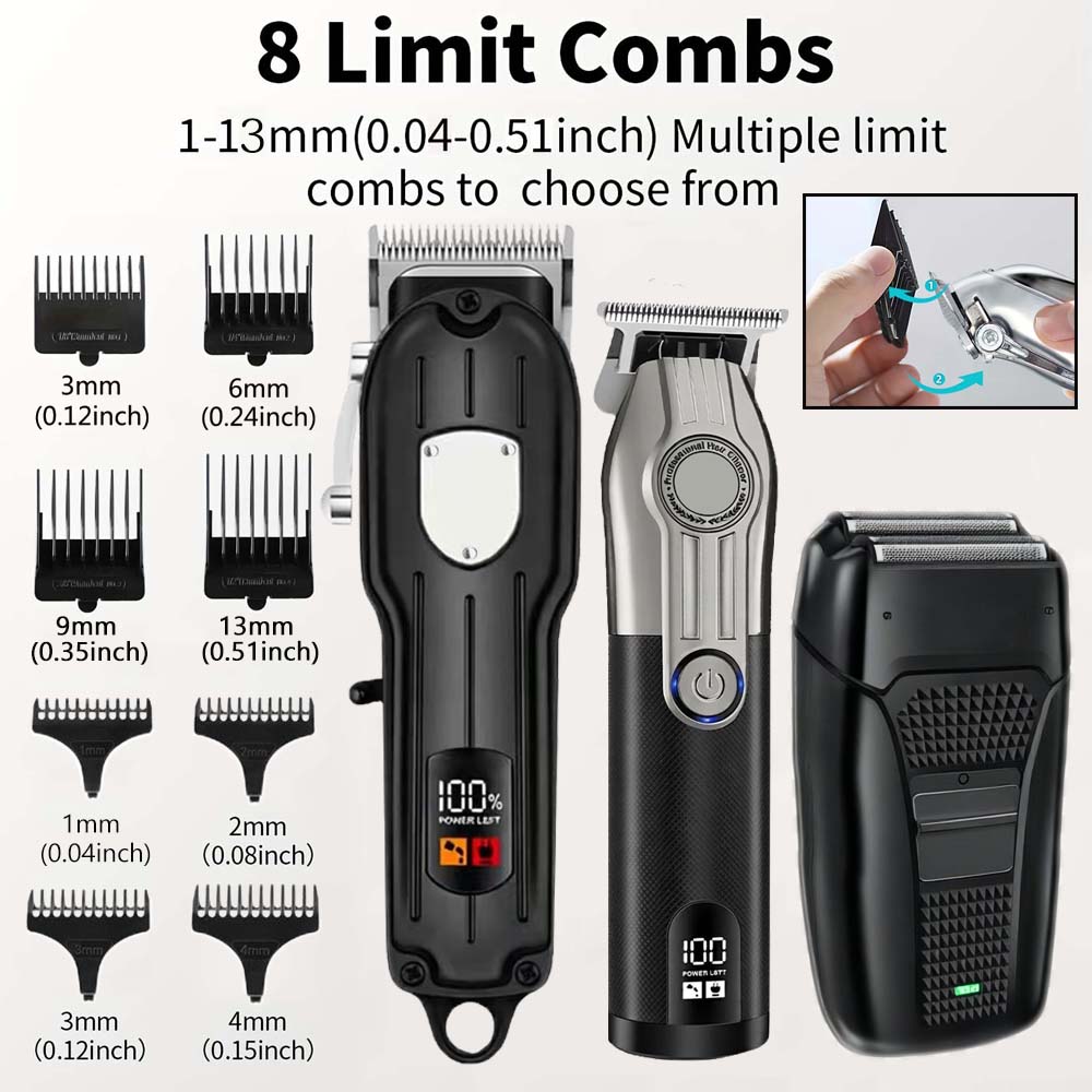 Conjunto profissional de máqui - Zero Gapped T Blade Hair Trimmer avaliação e preço