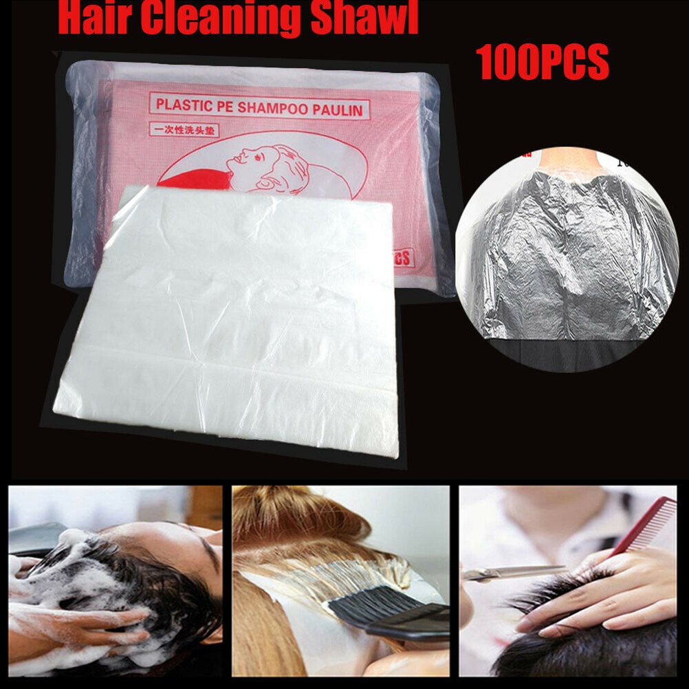 100 unidades de capas descartá - Barber Cape Waterproof Hair Cutting avaliação e preço