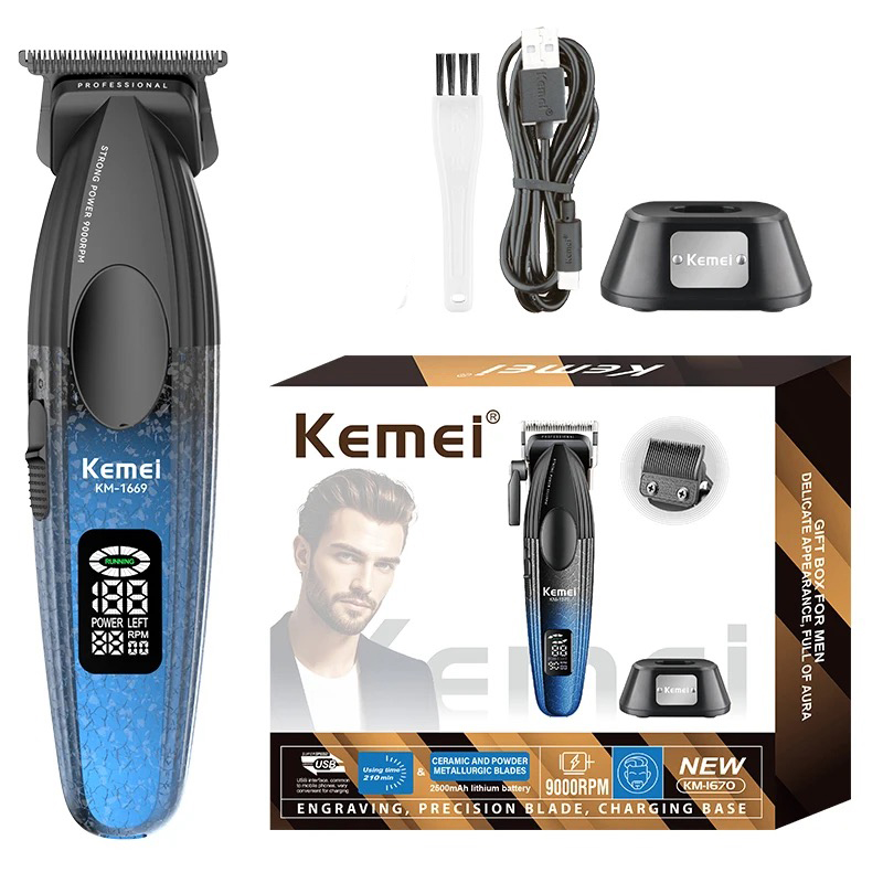 Kemei profissional aparador de - Cordless Hair Clippers Professional Barber avaliação e preço