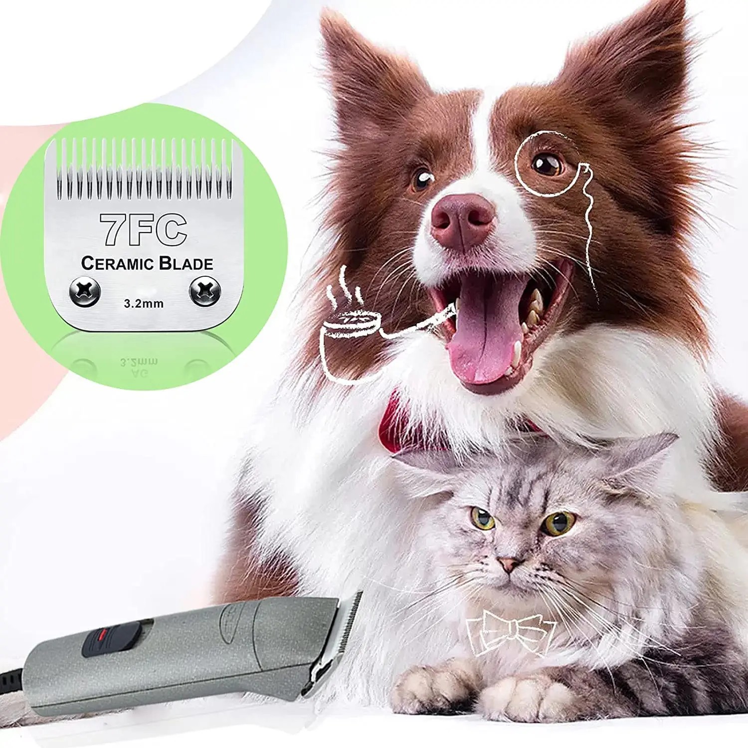 Lâminas de Corte para Cães 7FC - Hair Clipper Ceramic Blade Replacement avaliação e preço