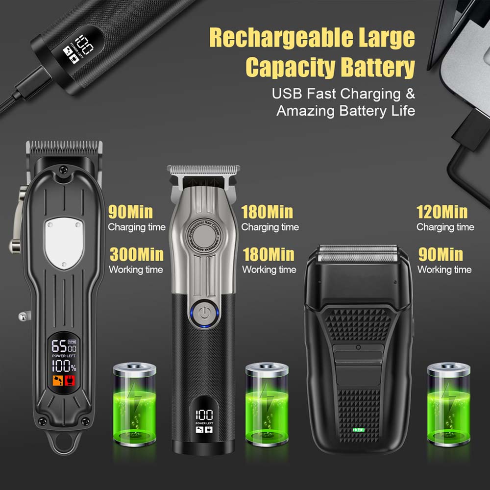 Conjunto profissional de corta - Cordless Hair Clippers Professional Barber avaliação e preço
